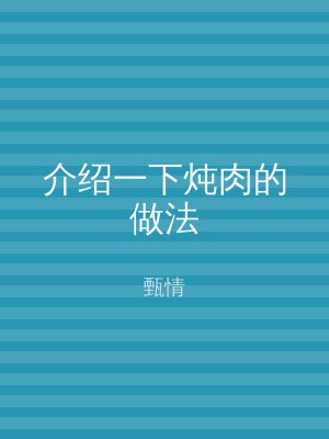 介绍一下炖肉的做法